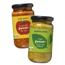 g'woon rode of groene pesto